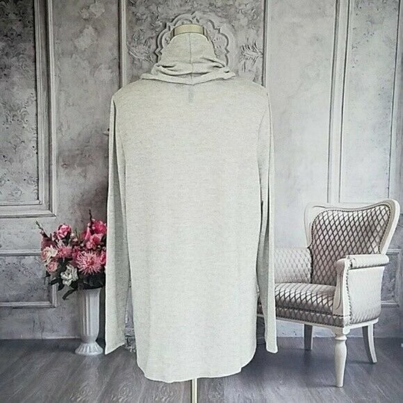 new Directions Metallic Silver Crew Scarf Neck Knit Sweater Plus Size XL / 0X - Picture 7 of 8